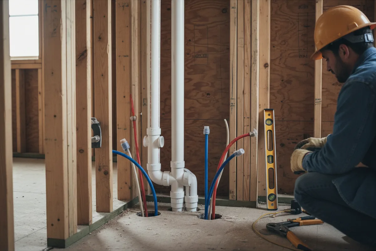 Drain and supply rough-in during Drain Cleaning in Jacksonburg